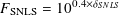 F     = 100.4×δSNLS
 SNLS
