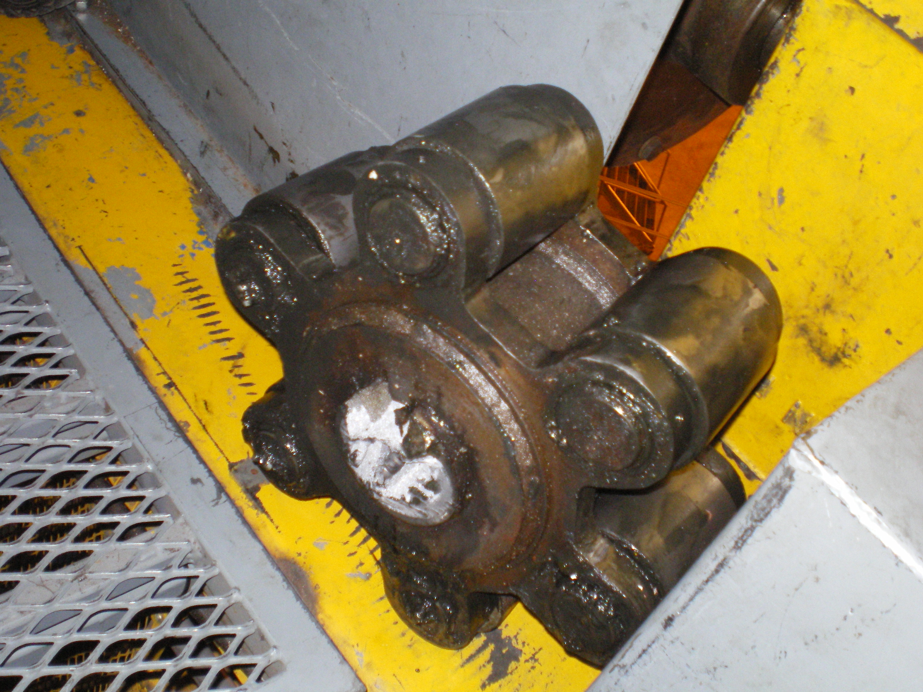 The severed drive shaft with the drive gear.