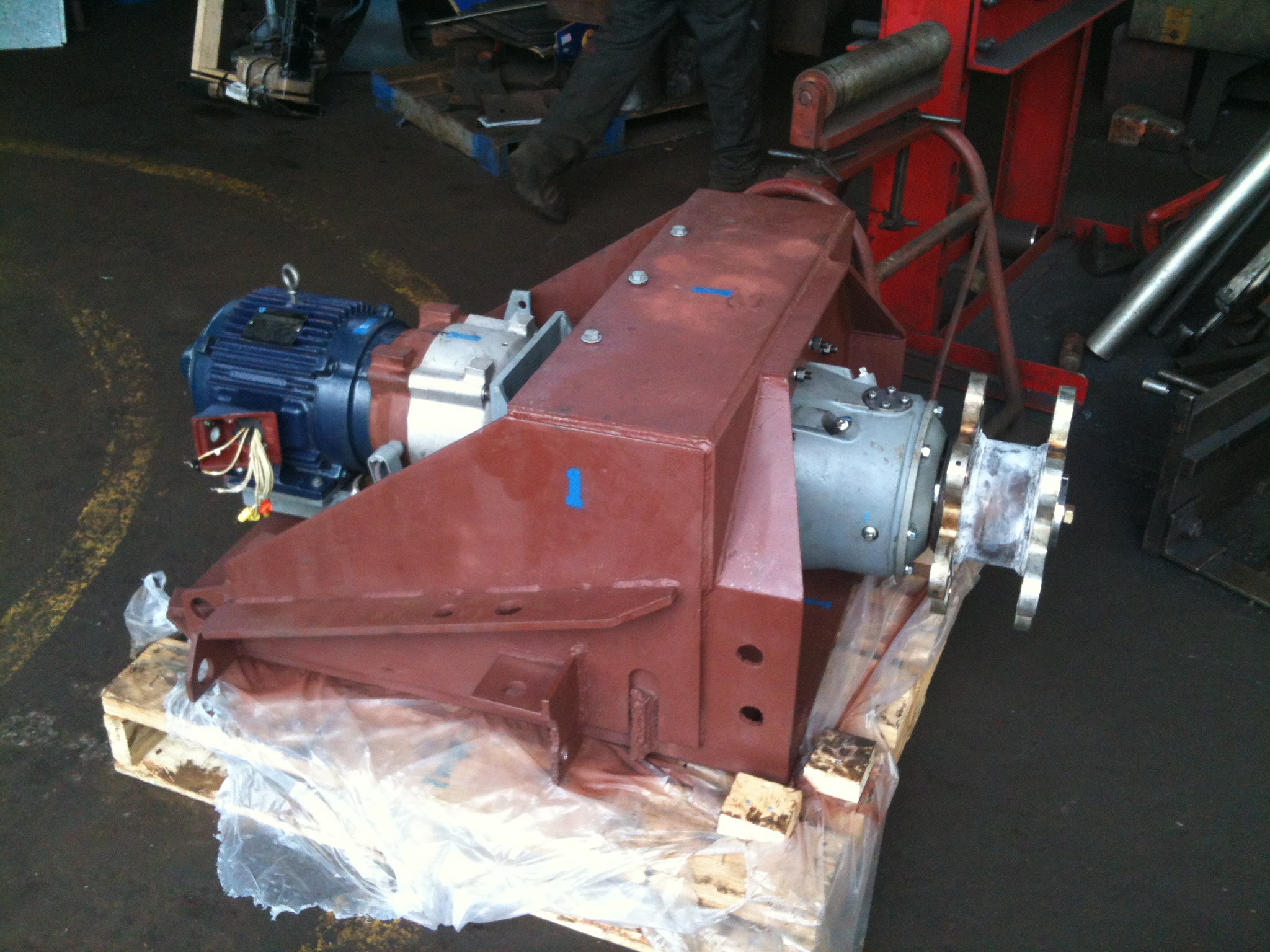 The re-assembled gearbox and motor assembly #1